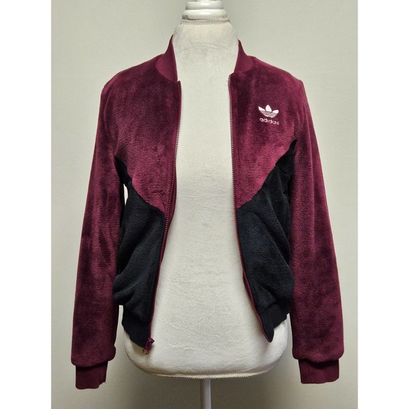 Adidas Cranberry/Purple and Black Sports Logo Monogram Jacket - Picture 1 of 7